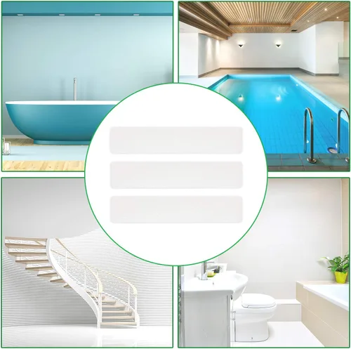 Vista 8 de Tiras antideslizantes para bañera, 18 unidades, adhesivos más grandes, antideslizantes, para bañera, baño, escaleras con raspador prémium