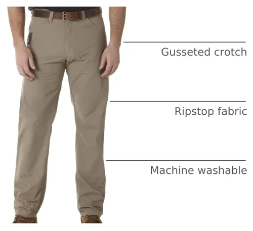 Vista 6 de Wrangler Riggs Workwear Technician Work Utility Pantalones para hombre Caqui oscuro