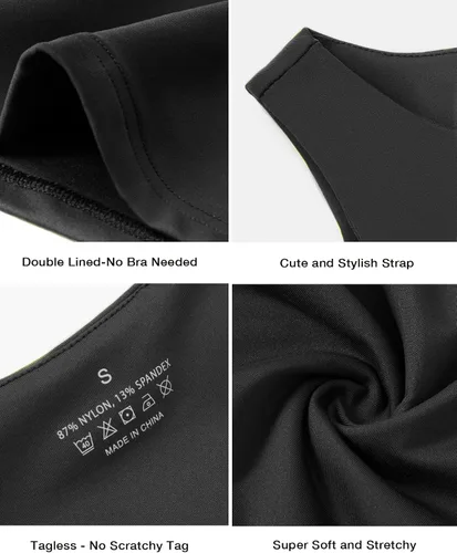 Vista 5 de Camisetas cortas de entrenamiento para mujer, con espalda cruzada, cuello halter, sin mangas, para yoga