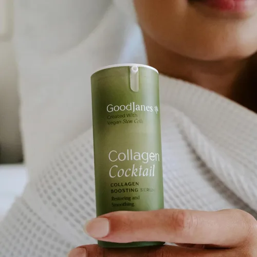 Vista 7 de GoodJanes Suero potenciador de colágeno para cóctel con colágeno vegano, vitamina C, niacinamida y péptidos de cobre - Tratamiento clarificador