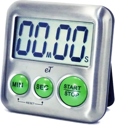 Vista 10 de Temporizador de cocina digital elegante de acero inoxidable - Carbón - Parte posterior magnética fuerte - Soporte de patada - Alarma fuerte