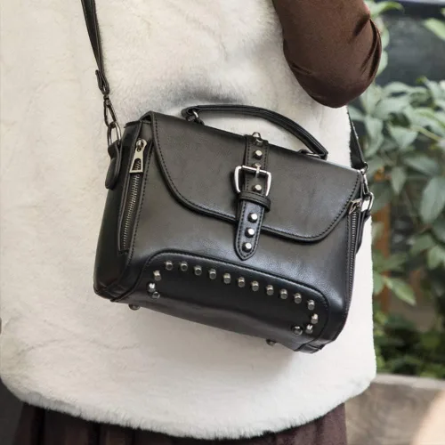 Vista 2 de Segater Bolso bandolera con remache vintage para mujer, bolso cruzado