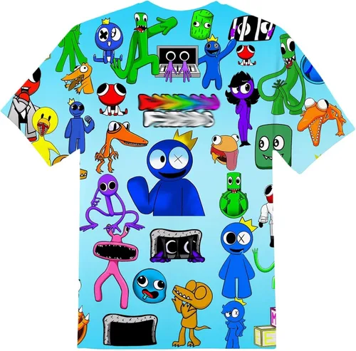 Vista 2 de Camisetas de juego para niños, camisetas novedosas de dibujos animados para niños y niñas, camiseta de cuello redondo, casual, manga corta