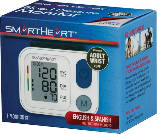 Vista 6 de SmartHeart Monitor automático de presión arterial de muñeca, adulto Muñequera, 2 usuarios, memoria de lectura 398, inflado y desinflado