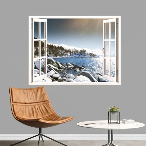 Vista 47 de IDEA4WALL Adhesivo mural removible para pared, arena blanca tropical, playa, orilla, palmera, naturaleza, desierto, fotografía, arte moderno