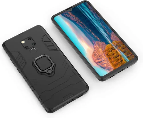 Vista 3 de Compatible con Huawei Mate 20 X, soporte de anillo de metal, a prueba de golpes, carcasa rígida (funciona con soporte magnético para automóvil)