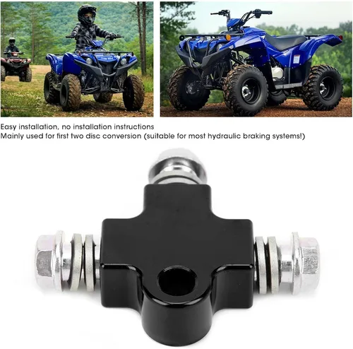 Vista 4 de Aramox Línea de freno hidráulico para motocicleta, conector de manguera en T, adaptador de 3 vías, acoplamiento de conector en T, manguera de tubo