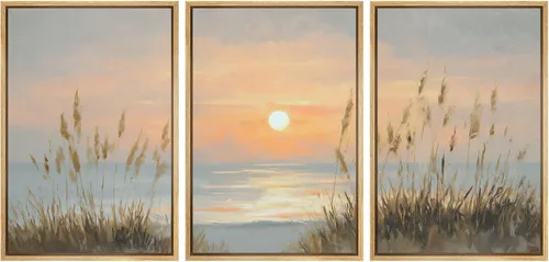 Vista 137 de Ashbrook Set de Arte de Pared en Lienzo Enmarcado, Naturaleza, Horizonte de Playa Nebulosa, Ilustraciones de Área Silvestre, Bellas Artes, Paisaje