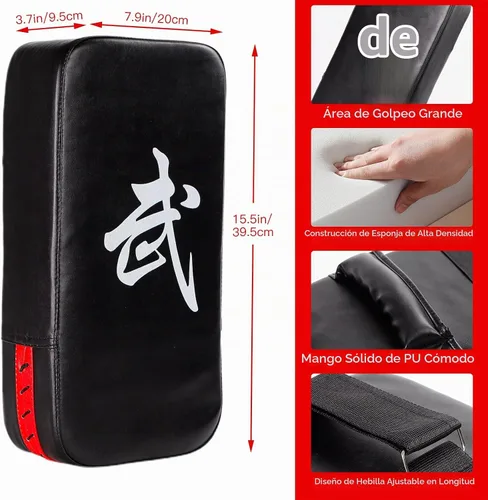 Vista 4 de 2-in-1 Boxing Pads Set, Punch Mitts & Kick Pad Combo for Kids & Adults, Adjustable MMA Training Gear for Boxing, Kickboxing, Karate & Taekwondo