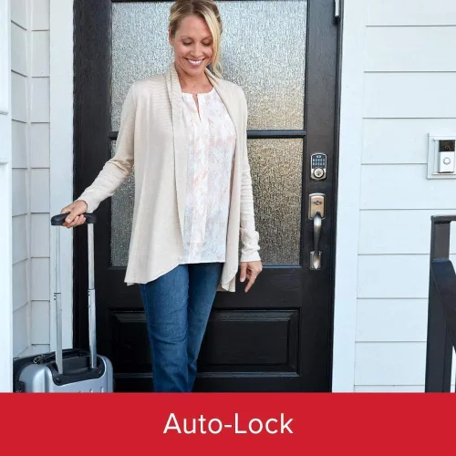 Vista 4 de Kwikset 99420-003 Aura - Cerradura de puerta con teclado programable Bluetooth con seguridad SmartKey, Negro Hierro