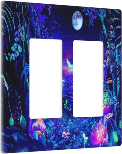 Vista 201 de Pintura al óleo de flores abstractas de 1 cuadrilla de interruptor de luz dúplex individual cubierta de salida placa de pared decorativa Placa