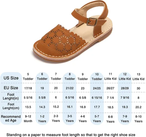 Vista 52 de THEE BRON Sandalias cómodas para niñas, zapatos para niños, sandalias rellenas
