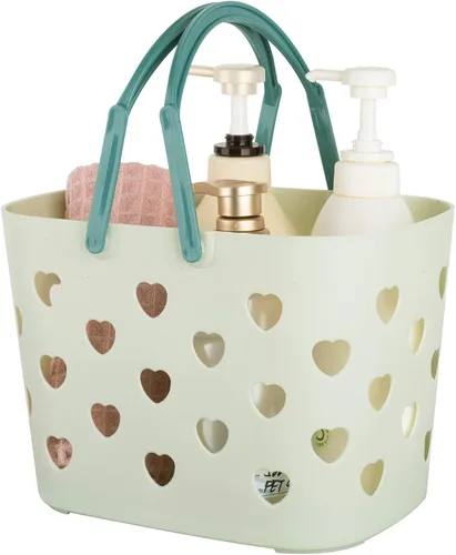 Vista 9 de Anyoifax Cesta portátil de almacenamiento de plástico con asa para ducha, organizador de caja para baño, despensa, cocina, dormitorio universitario