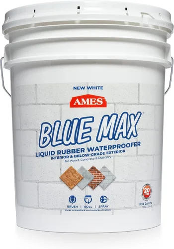 Vista 16 de Ames BMX5RG Blue Max sellador líquido Ideal para impermeabilizar por encima y por debajo de cimientos, sótanos, techos, pisos y más. Azul