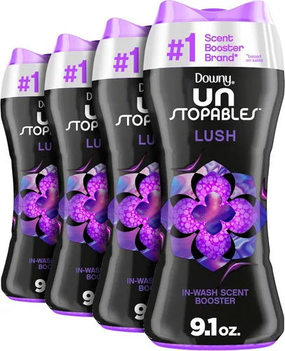 Vista 22 de Downy Unstopables - Perlas potenciadoras de aroma de lavandería para lavadora, exuberante, 10 onzas (paquete de 4)