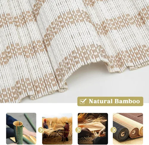 Vista 7 de LETAU Persianas romanas inalámbricas de madera sin herramientas, sin necesidad de taladro, persianas romanas de bambú con filtro de luz