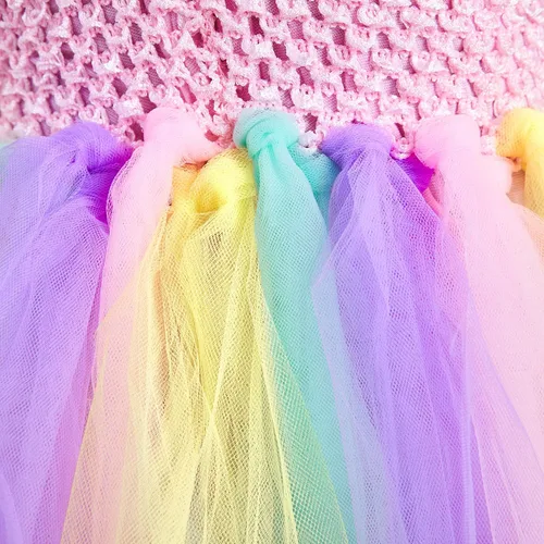 Vista 5 de Unicorniosirena tutú vestido para niñas Unicorniosirena con diadema cintura alta vestido de tul para fiesta 4T 6T 8T 10T