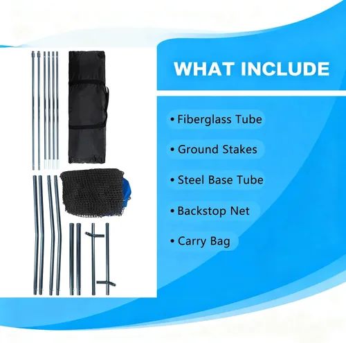 Vista 5 de Baseball Barrier Backstop Net Heavy Duty Portable with Carry Bag for Softball Lacrosse Training for Backyard Adults Practice