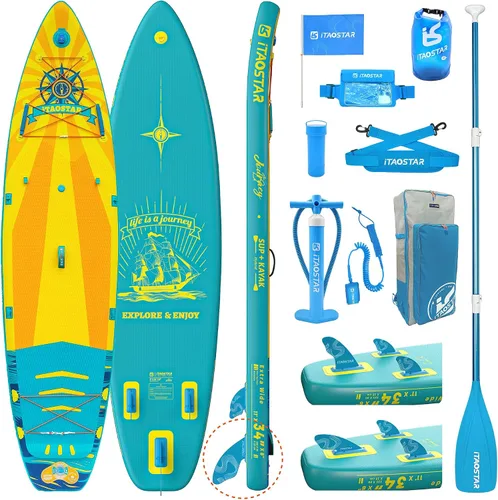 Vista 10 de iTAOSTAR Journey Tabla de Paddle de 11'6" / 11'×34" / 11'×35" Extra Ancha, Accesorios Premium de Tabla SUP Todo-en-Uno, Aletas Personalizadas J02AP
