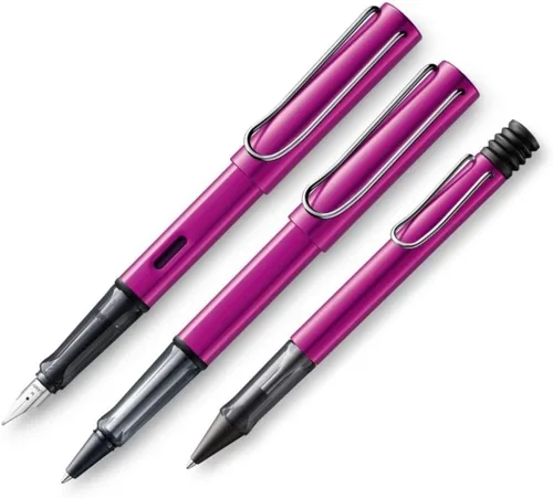 Vista 4 de Lamy 1232591 AL-star 299 - Bolígrafo de aluminio en color rosa vibrante con mango ergonómico y agarre transparente, con recambio grande, ancho