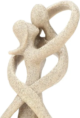 Vista 6 de Eujgoov - Figura de resina de arenisca hecha a mano, arte abstracto, beso, pareja, estatua de arenisca, manualidades, regalo de San Valentín
