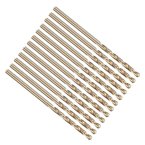 Vista 228 de PATIKIL Broca Jobber de 0.039 in, vástago recto M35 cobalto 5% acero de alta velocidad 135° acabado dorado para metal duro de acero inoxidable - 2