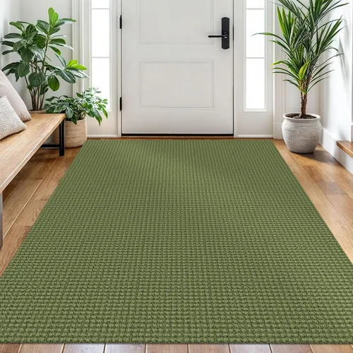 Vista 94 de EARTHALL Alfombra tejida de 2 x 3 pies, lavable para entrada, alfombra trenzada antideslizante, alfombra para puerta interior y exterior, alfombra