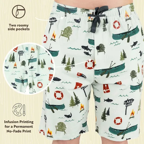 Vista 94 de Lazy One - Pantalones cortos de pijama para hombre, ropa de dormir