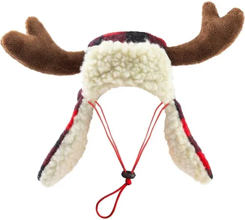 Vista 14 de Huxley & Kent Sombrero para mascotas Cornamenta roja Fairisle (pequeña) Accesorio festivo de Navidad para perros/gatos Sombrero de vacaciones