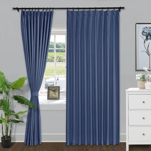 Vista 14 de Fcosie Cortinas opacas de lino de 63 pulgadas de largo, cortinas plisadas para barra transversal, cortinas con aislamiento térmico para comedor