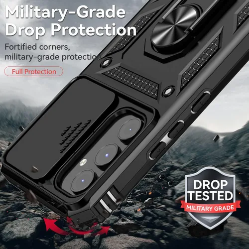 Vista 6 de Funda para Samsung Galaxy A54 5G, con protectores de pantalla y funda para cámara, [grado militar] 16 pies. Funda a prueba de caídas con función
