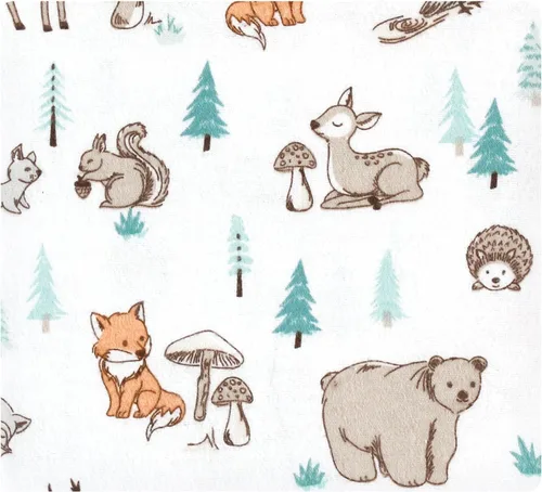 Vista 3 de Hudson Baby Unisex Baby Cotton Flannel Receiving Blankets Bundle, Neutral Woodland Pals, One Size (Pack of 2)