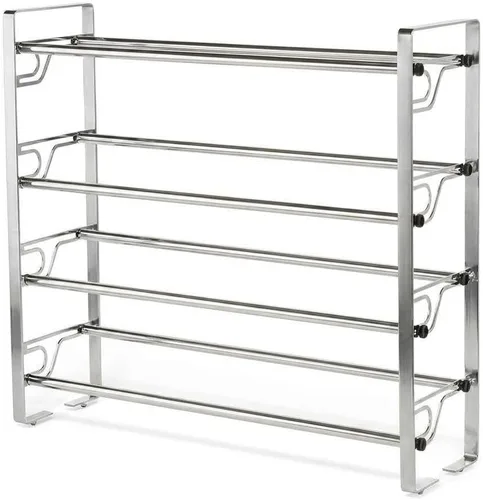 Vista 11 de USTECH Zapatero de 4 niveles patentado ajustable y expandible Estante de metal portátil para armario de entrada Estante de metal para zapatos