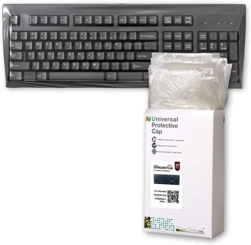 Vista 10 de Cubierta universal para teclado, estilo plano, 0.001 in, impermeable, antipolvo, con uso numérico de hospital/dentista (0.001 in [paquete de 100])