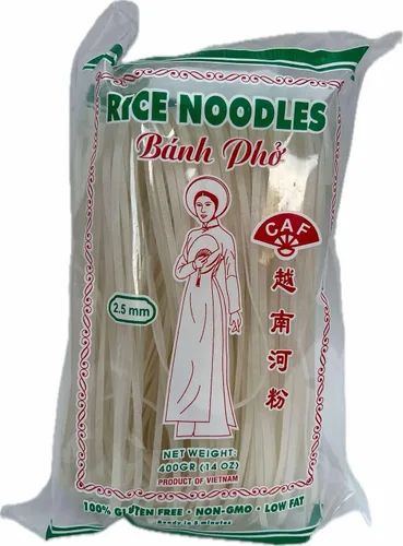 Vista 6 de CAF Fideos de arroz de primera calidad – Palitos de arroz Banh Pho sin gluten para Pho, Pad Thai y salteado – 14 onzas, 0.157 in (paquete de 1)