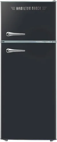 Vista 2 de Hamilton Beach HBFR786BLACK6COM 2 Door Apartment Size Refrigerator with Freezer, 7.5 cu. ft, Retro Black