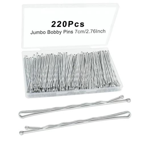 Vista 25 de Juego de 330 horquillas negras de 2.2 pulgadas, juego de horquillas con caja, horquillas para el cabello de alta calidad para niños, niñas