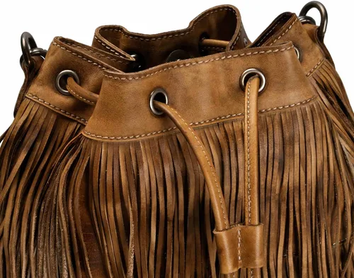 Vista 6 de ZLYC - Bolso de piel para mujer, diseño boho