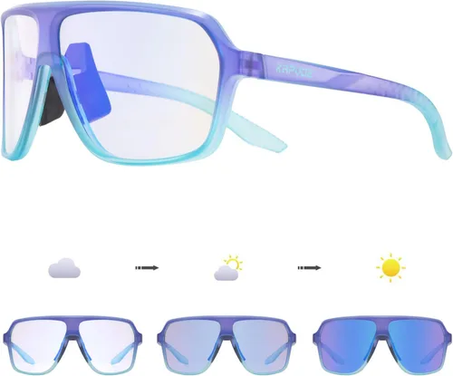 Vista 12 de KAPVOE Gafas de ciclismo fotocromáticas para hombres y mujeres, gafas de sol deportivas MTB para ciclismo, protección UV