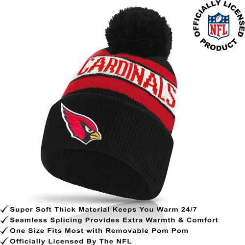 Vista 2 de Ultra Game Adults NFL Official Super Soft Winter Beanie Knit Hat With Warm Touch Screen Gloves