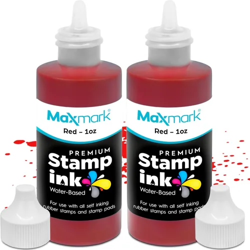 Vista 38 de MaxMark Premium - Tinta de recarga con punta de control en botella para sellos autoentintados, color negro - 1 onza