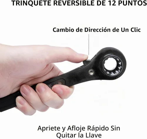 Vista 4 de Llave de trinquete de doble zócalo de 3/4 "x 7/8" para alineación de agujeros de perno, montaje de acero, ferroviario, acero estructural y trabajo