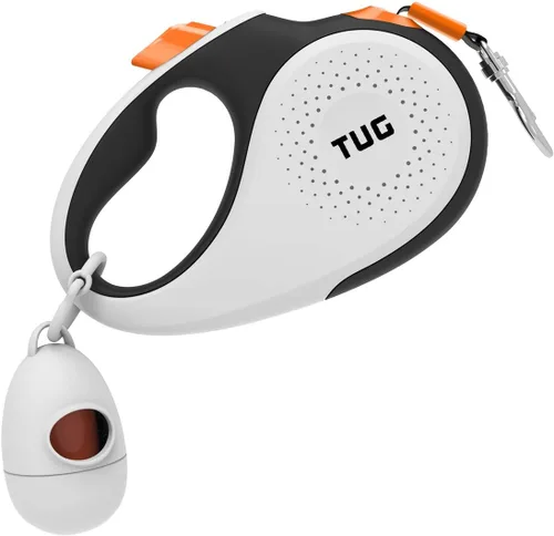 Vista 9 de TUG Correa retráctil para perro de 360° sin enredos con dispensador de bolsas de basura (pequeña, azul)