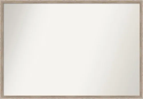 Vista 126 de Amanti Art Espejo de baño blanco para sobre el fregadero, 24 x 27 pulgadas, espejo de tocador rectangular con cuña de madera dura, marco de madera