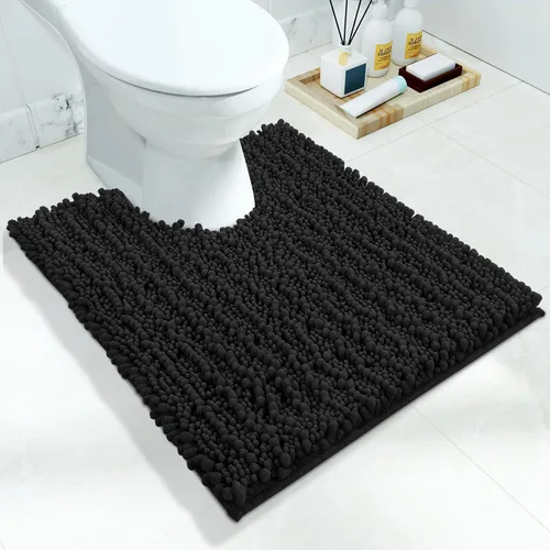 Vista 50 de Yimobra Alfombras de Baño Antideslizantes Lavables - Alfombra de Baño de Chenilla Ultra Suave Absorbente, Alfombra Peluda de Secado Rápido para Negro