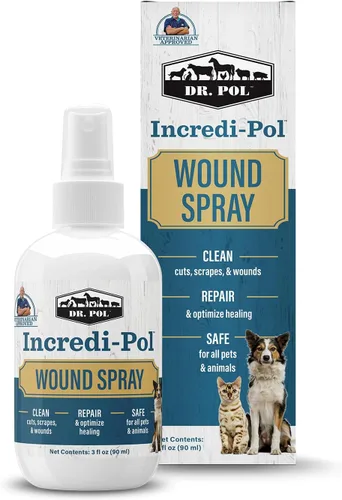 Vista 4 de Dr. Pol Incredi-Pol - Gel en aerosol para perros, gatos y todos los animales, gel para el cuidado de heridas de perros para aliviar la picazón