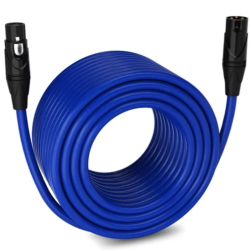 Vista 74 de LyxPro Cable de micrófono XLR hembra a macho de ángulo recto de 3 pines de 1.5 pies para altavoces amplificados, interfaz de audio, rendimiento