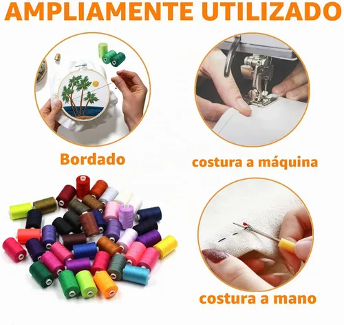 Vista 5 de Simthread Hilo de coser multiusos, 24 carretes, hilo de poliéster de 1000 yardas para coser, prácticos hilos de coser de poliéster para máquina