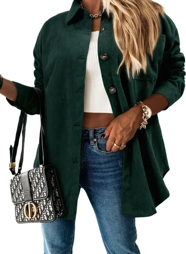 Vista 143 de ZOLUCKY Chaqueta de manga larga con botones para mujer, talla grande, blusas