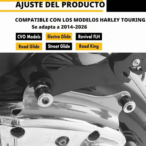 Vista 5 de Kit de hardware de acoplamiento de 4 puntos para Harley Touring Chrome Cromo